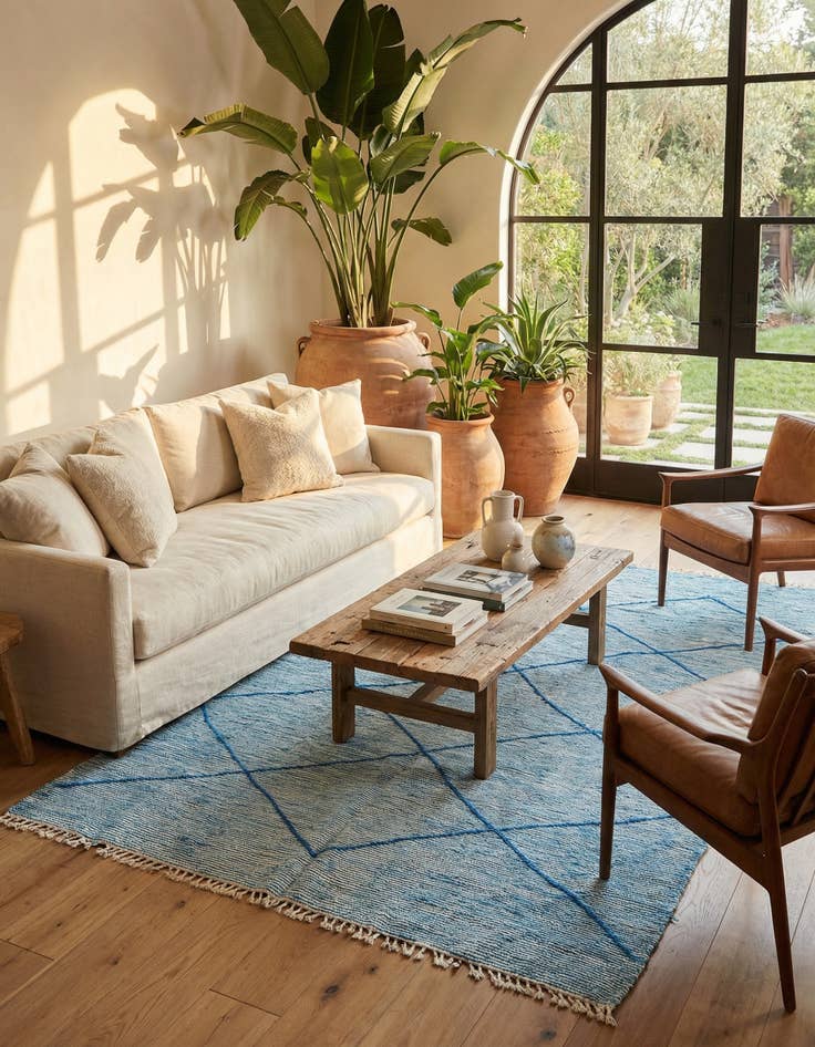 Detail image of 4' 10 x 7' 8  Hand Knotted Moroccan Wool Rug