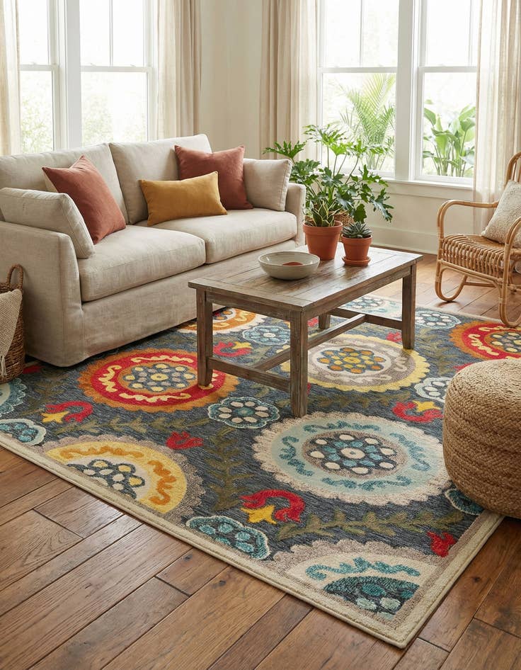 Detail image of  7' 10 x 7' 10  Washable Casablanca Indoor / Outdoor Square Rug