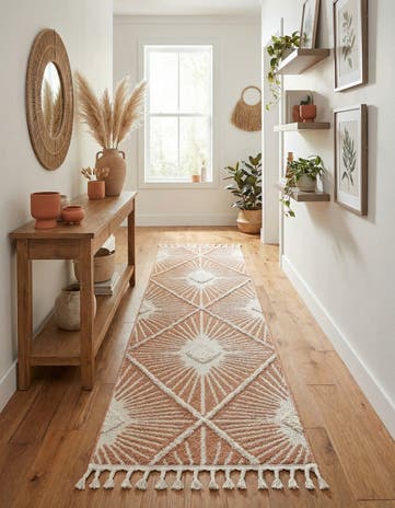 Rust Red Boho Runner Rug