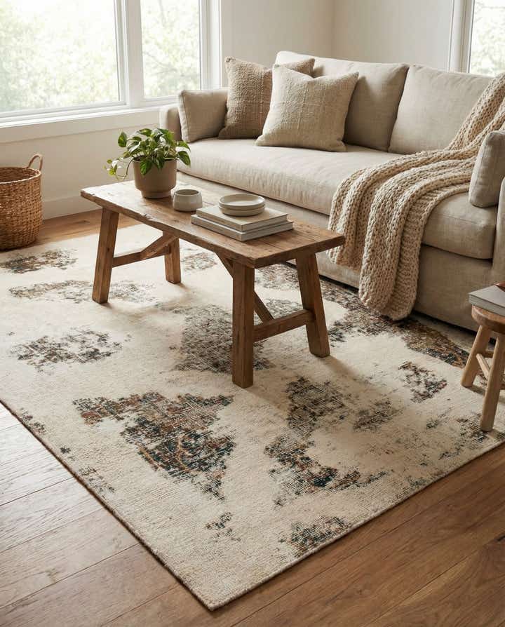 4' x 5' 10 Hand Knotted Ultra Vintage Persian Wool Rug