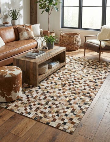 4' 1 x 5' 11 Cowhide - Patchwork Rug