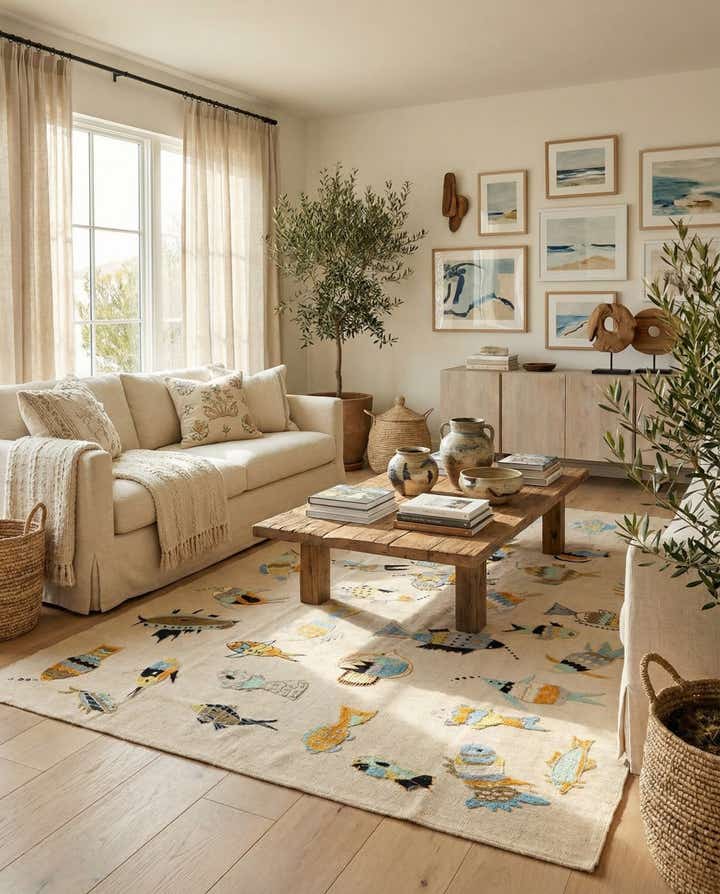 5' 8 x 7' 9 Hand Woven Kilim Suzani Wool Rug