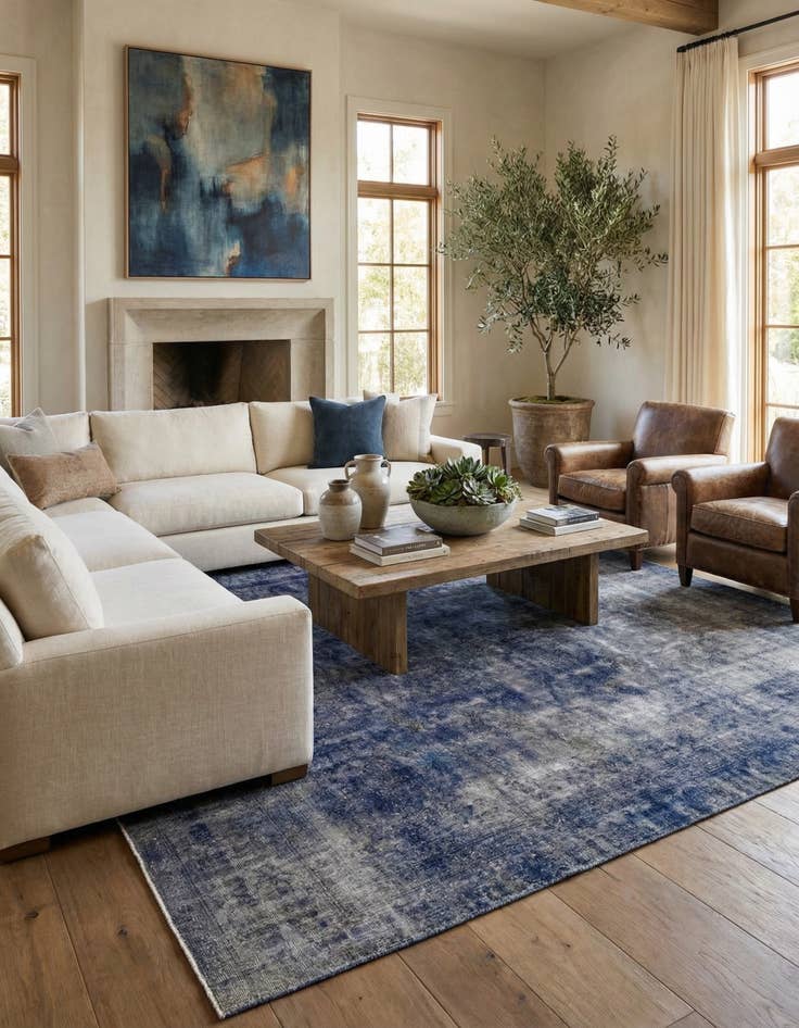 Detail image of 9' 6 x 9' 9  Hand Knotted Ultra Vintage Persian Wool Square Rug