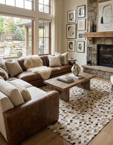 6' 8 x 9' 9 Cowhide Stocks Rug