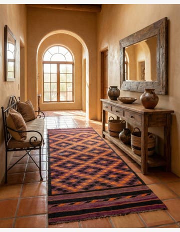 5' x 11' 1 Hand Woven Kilim Fars Wool Runner Rug