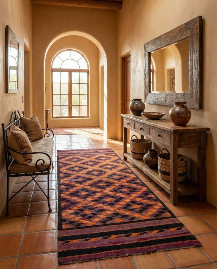 150cm x 340cm Handgewebt Kilim Fars Wolle Läufer Teppich