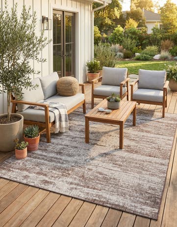 7' 10 x 11' Easy-Clean Modern Indoor / Outdoor Rug