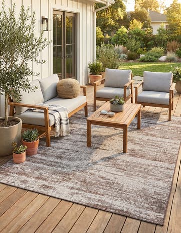 7' 10 x 11' Easy-Clean Modern Indoor / Outdoor Rug