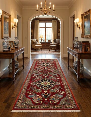 2' 4 x 7' 1 Hand Knotted Qom Persian Runner Rug