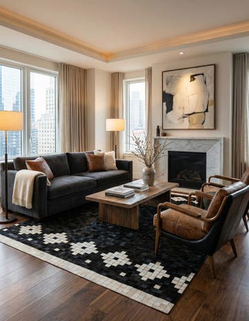 5' 2 x 8' 1 Cowhide Stocks Rug