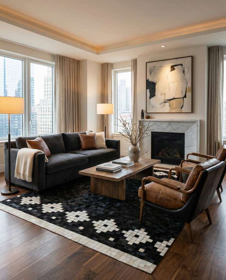 5' 2 x 8' 1 Cowhide Stocks Rug