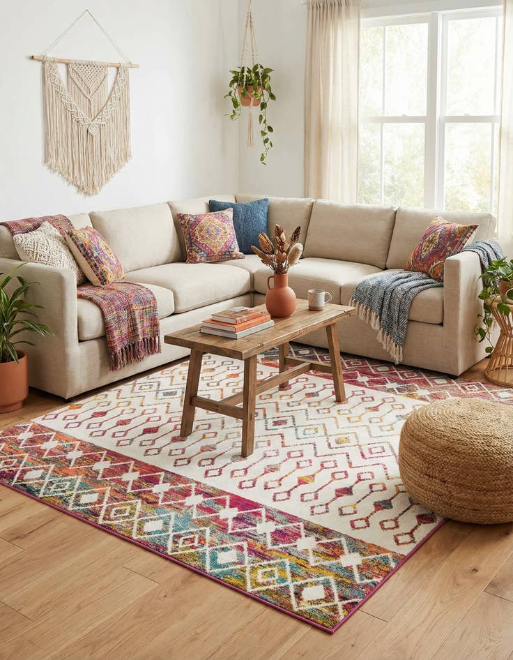 Detail image of 10' x 10' Moroccan Trellis Square Rug