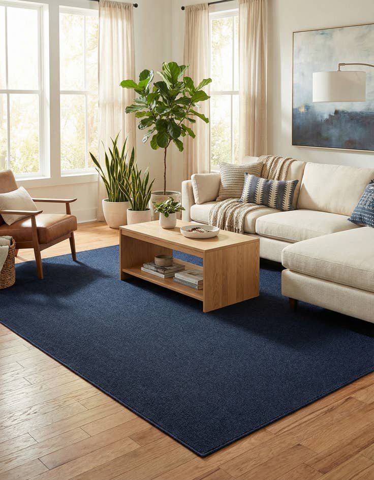 Detail image of 9' x 12'  Washable Solid Indoor / Outdoor Rug