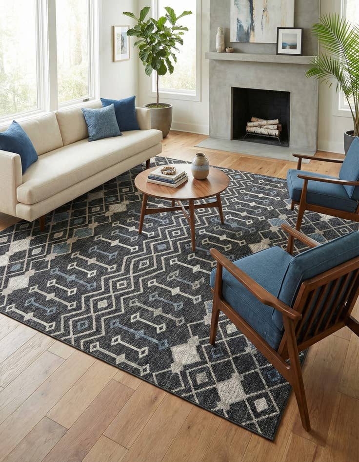 Detail image of 10' x 13' Eco Trellis Rug