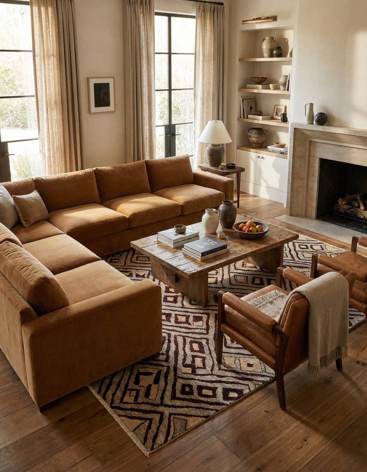 Detail image of 7' 10 x 10'  Hand Knotted Darya Wool Rug