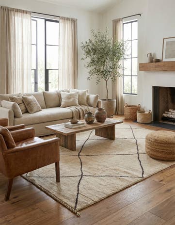 8' x 12' Hand Knotted Moroccan Wool Rug