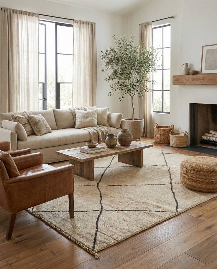 Detail image of 8' x 12' Hand Knotted Moroccan Wool Rug