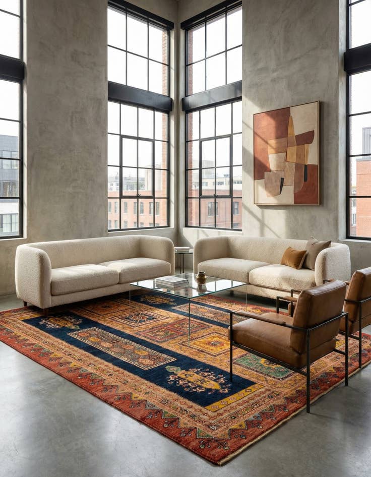 Detail image of  4' 11 x 6' 11 Luribaft Wool Rug