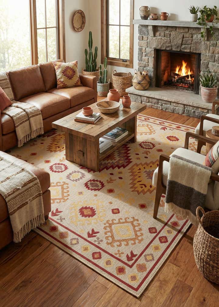 10' x 10' Easy-Clean Baja Indoor / Outdoor Square Rug