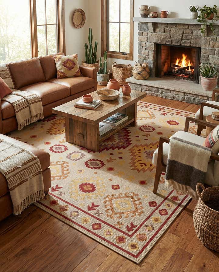 10' x 10' Easy-Clean Baja Indoor / Outdoor Square Rug