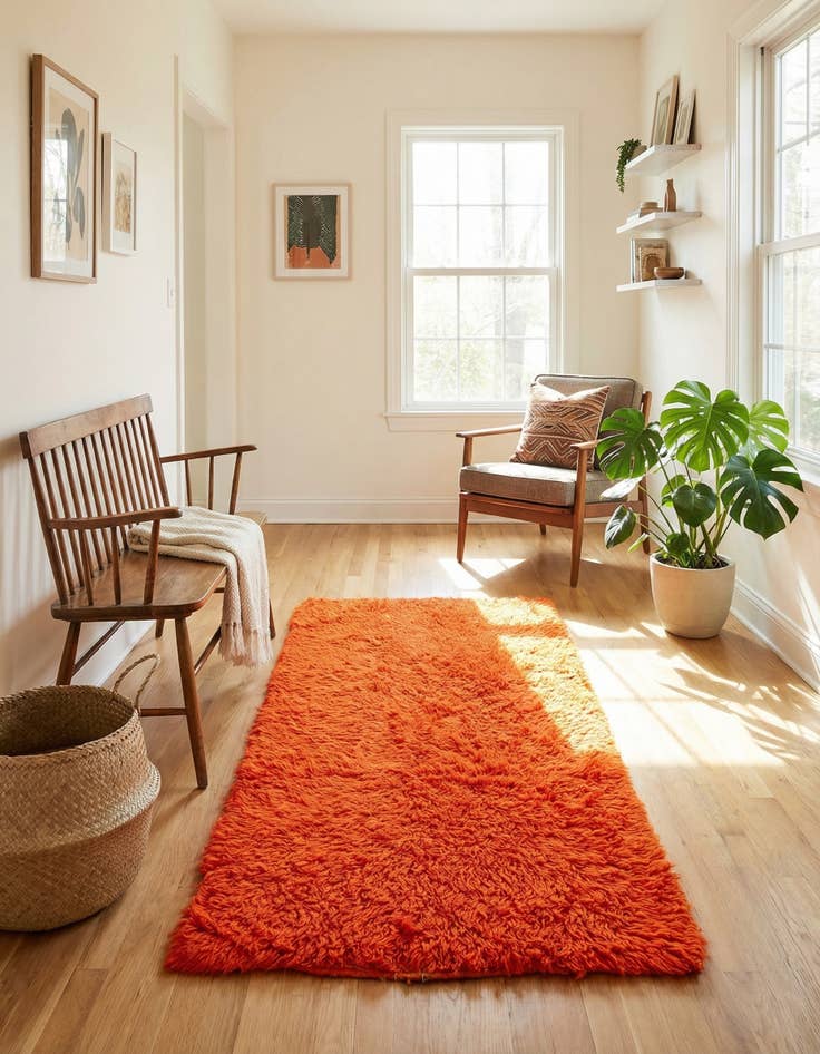 Detail image of 3' x 6'  Hand Knotted Moroccan Wool Runner Rug