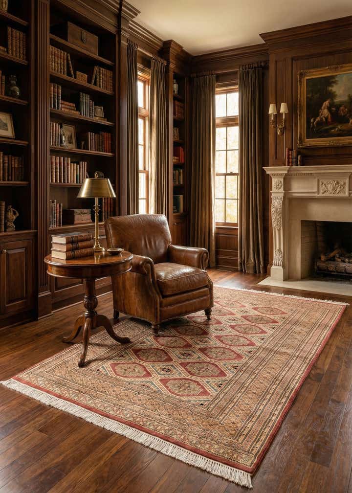 4' 4 x 5' 6 Hand Knotted Bokhara Oriental Rug