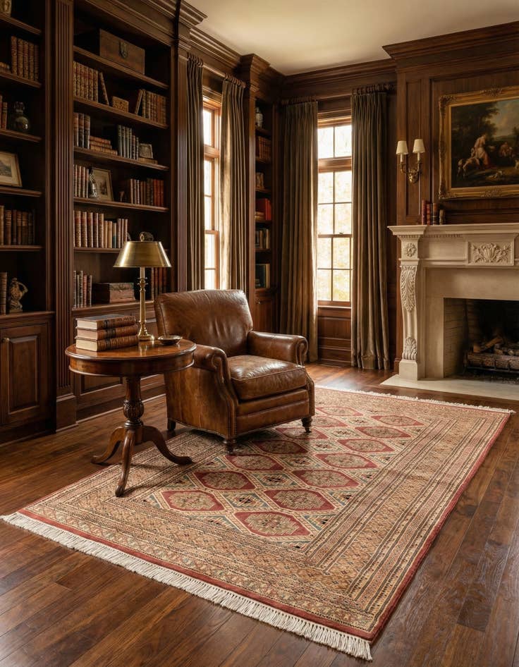 Detail image of  4' 4 x 5' 6  Hand Knotted Bokhara Oriental Rug