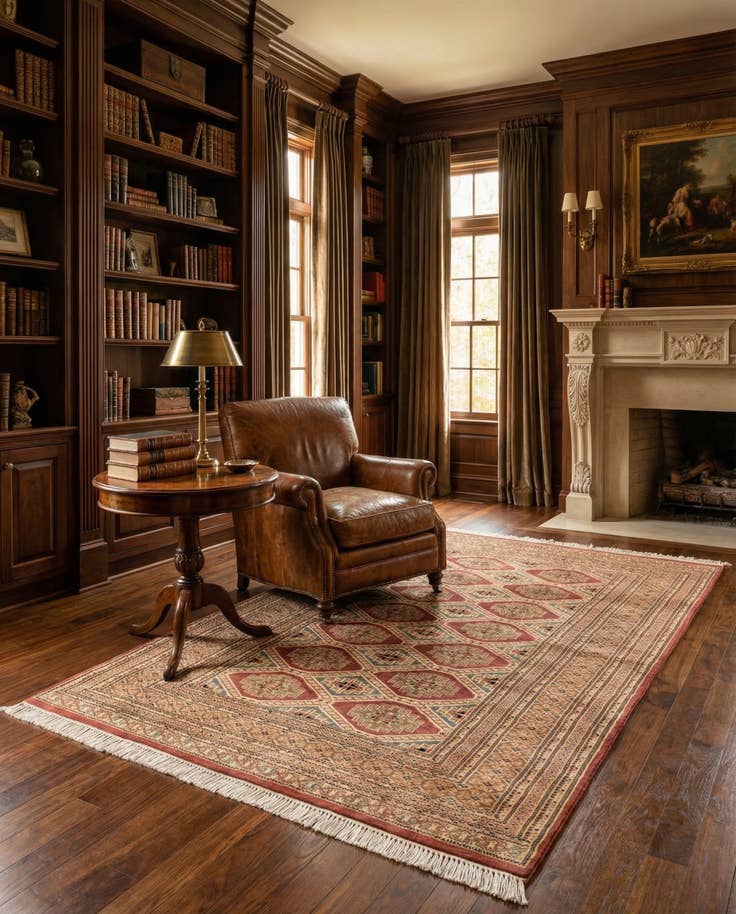 Detail image of 4' 4 x 5' 6 Hand Knotted Bokhara Oriental Rug