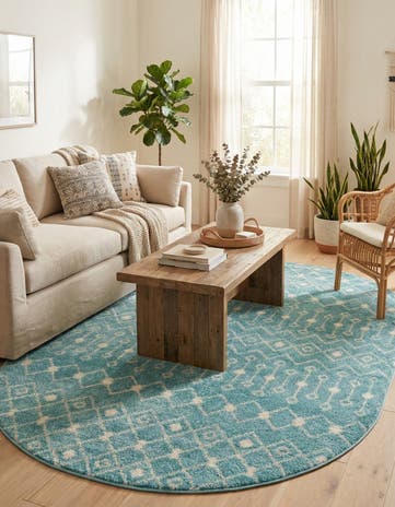 5' 3 x 8' Moroccan Trellis Oval Rug