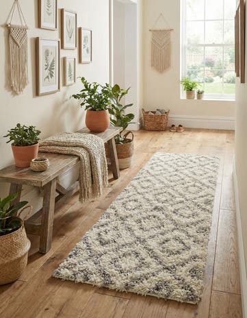 2' x 5' Lattice Shag Runner Rug