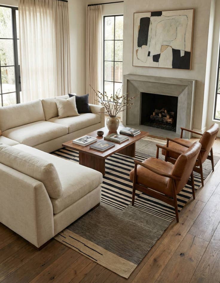 Detail image of 7' x 9' 8 Hand Woven Kilim Modern Wool Rug