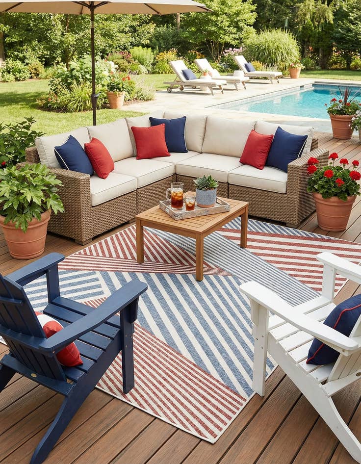 Detail image of 9' x 12' Easy-Clean Jill Zarin Indoor / Outdoor Rug