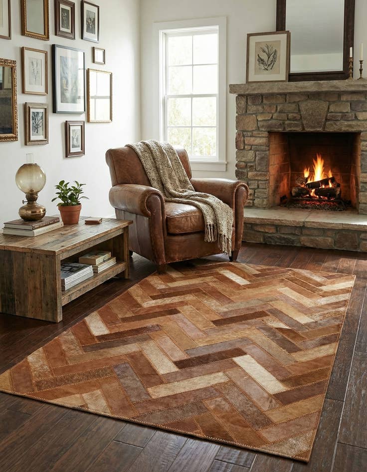 Detail image of 2' x 3' Cowhide Leather Rug