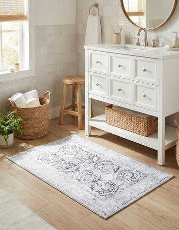 Charcoal Washable Timeless Rug