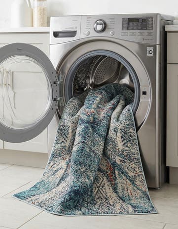 Blue Washable Carnevale Rug