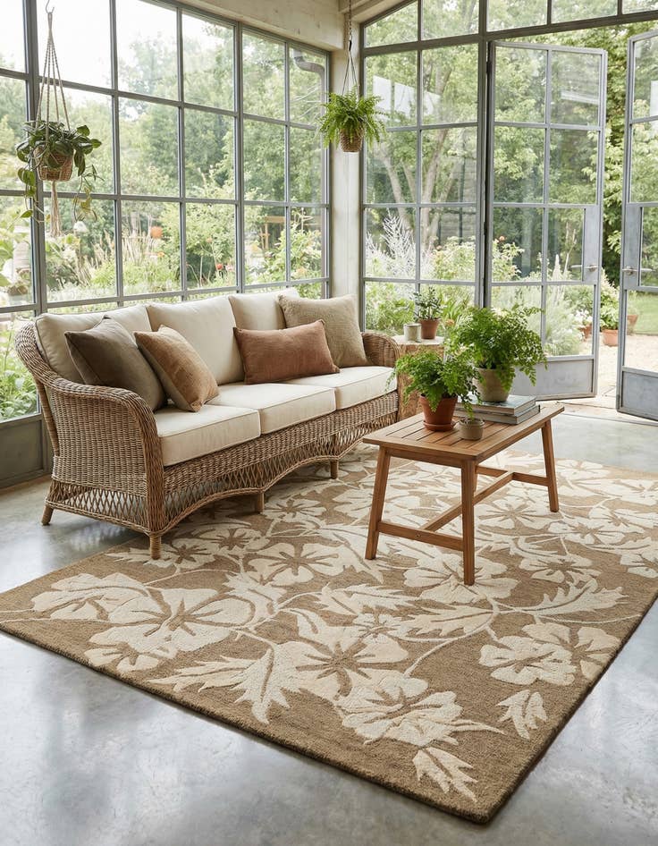 Detail image of 5' x 7' 5 Agra Wool Rug