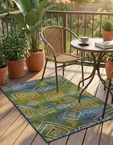 2' 2 x 3' Easy-Clean Modern Indoor / Outdoor Rug