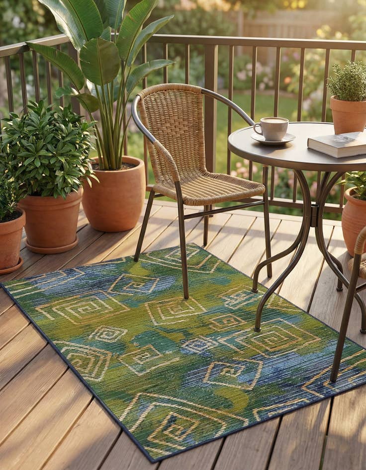 Detail image of 2' 2 x 3' Easy-Clean Modern Indoor / Outdoor Rug