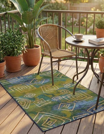 2' 2 x 3' Easy-Clean Modern Indoor / Outdoor Rug