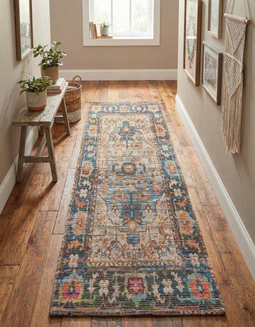 Hand Woven Chenille Jute Runner Rug