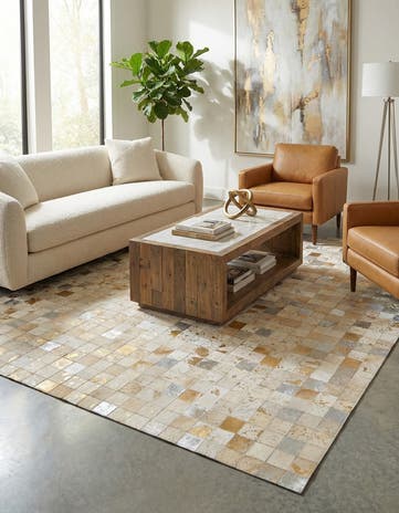 7' 11 x 9' 10 Cowhide - Patchwork Rug