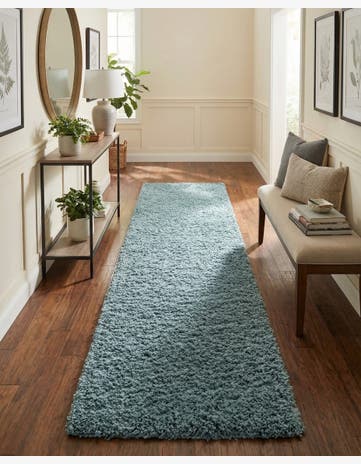 2' 7 x 13' Solid Shag Runner Rug