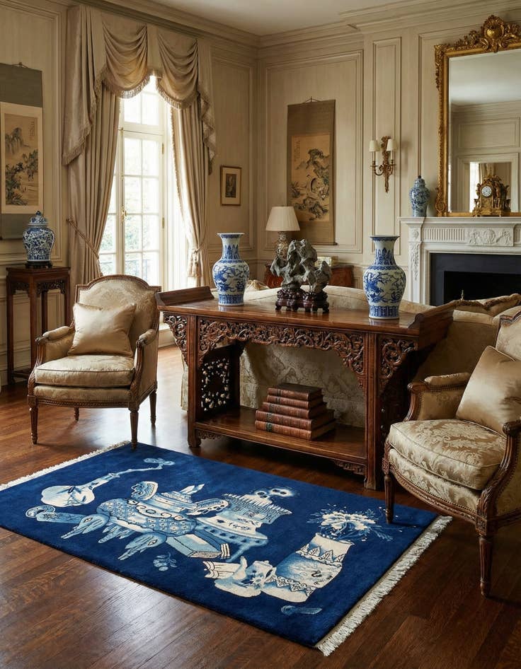 Detail image of 3' 3 x 5' 6  Hand Knotted China Rug