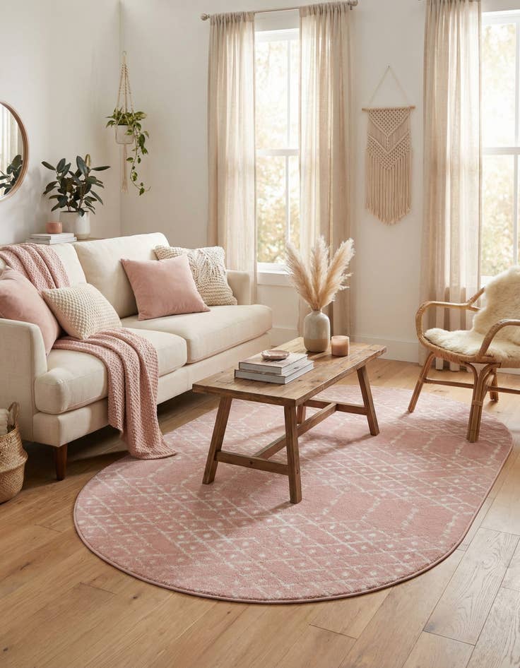 Detail image of 5' 3 x 8' Paxon Trellis Oval Rug