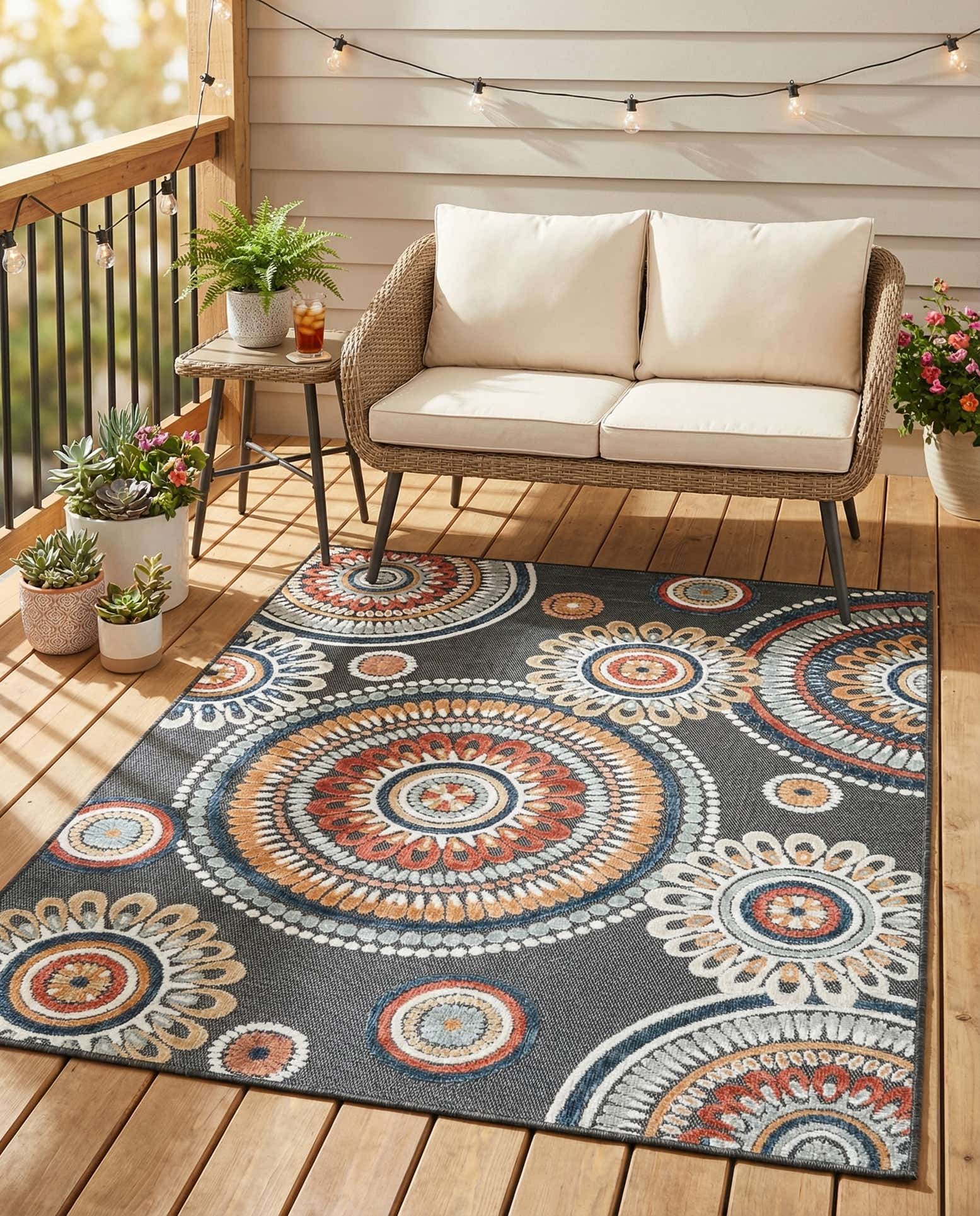 4' 5 x 6' Easy-Clean Botanical Indoor / Outdoor Rug