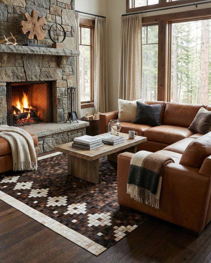 5' 1 x 8' 3 Cowhide Stocks Rug