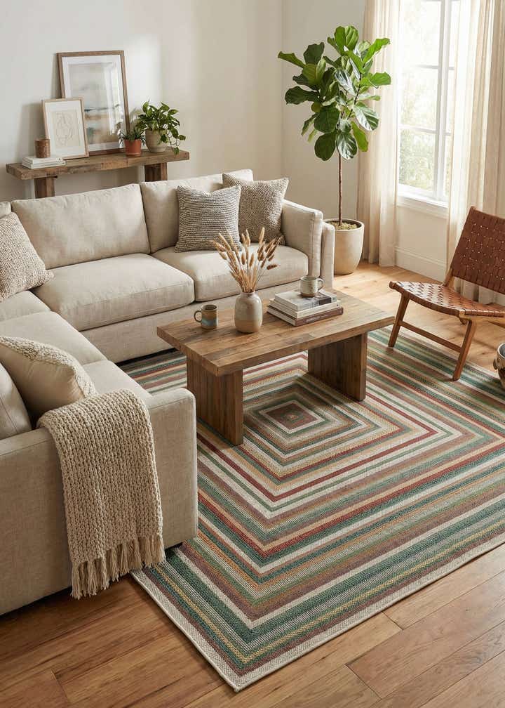 7' 10 x 7' 10 Easy-Clean Baja Indoor / Outdoor Square Rug