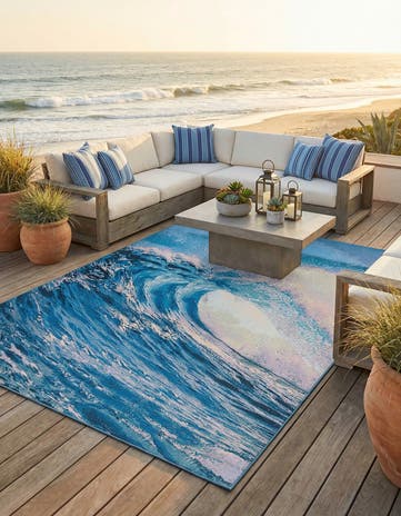 9' x 12' Easy-Clean Modern Indoor / Outdoor Rug
