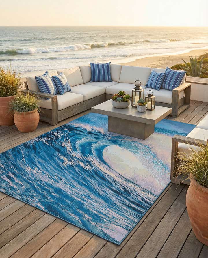9' x 12' Easy-Clean Modern Indoor / Outdoor Rug