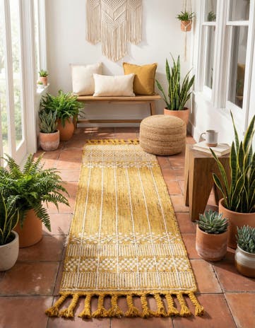 2' 2 x 8' 2 Easy-Clean Eco Bohemian Indoor / Outdoor Runner Rug